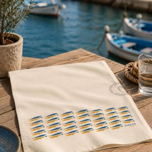 STROFINACCIO ANCIOVI, canovaccio da cucina stile mediterraneo